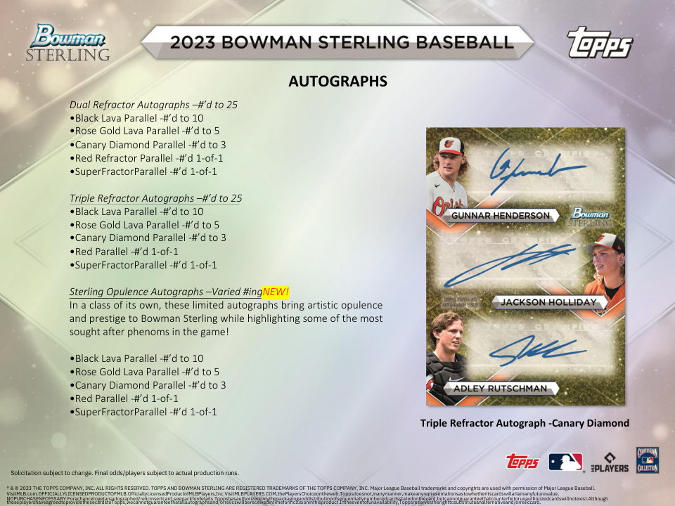 2023 Bowman Sterling Baseball